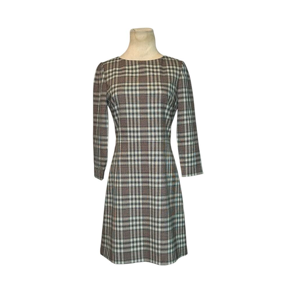 Theory beige plaid A line mini dress size 0
